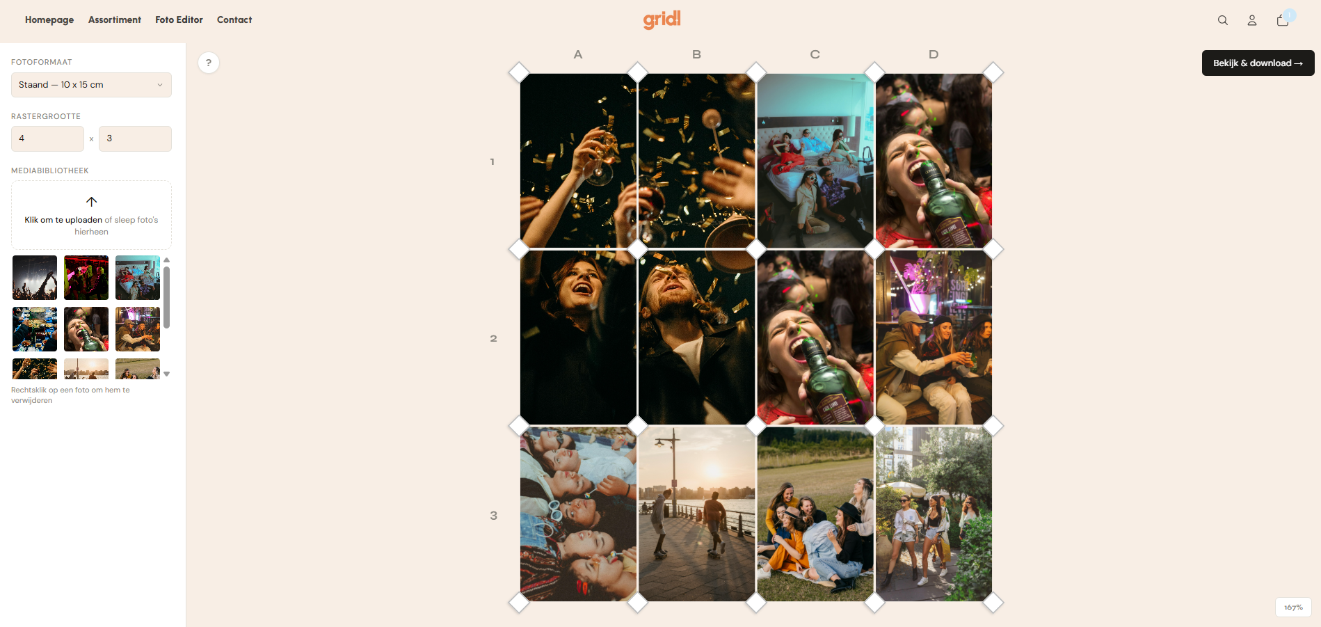 Maak van één foto een complete fotowand met de Gridl foto editor